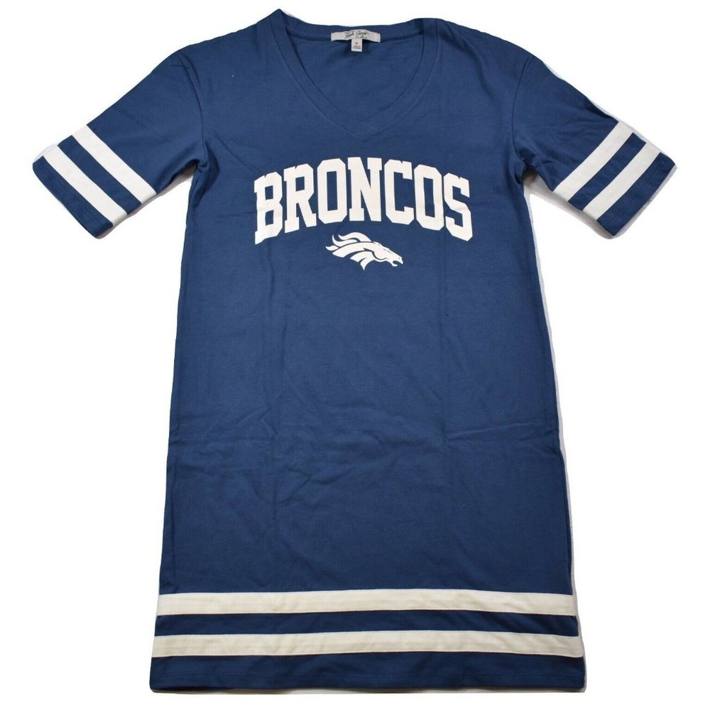 Junk Food Womens NFL Denver Broncos V-Neck Half Sleeve Dress New